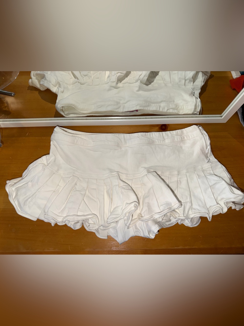 Edikted White Ruffle Mini Skirt